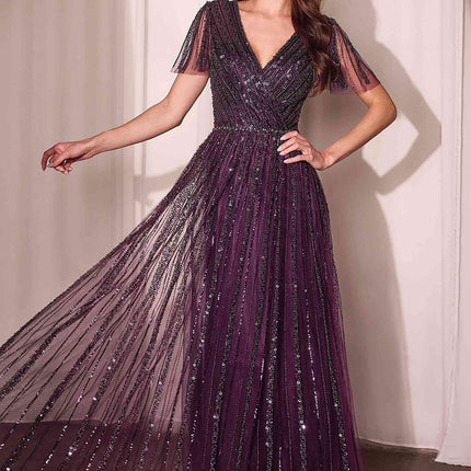 Ladivine CD0241 Dress Sequin Embellished A-Line Gown