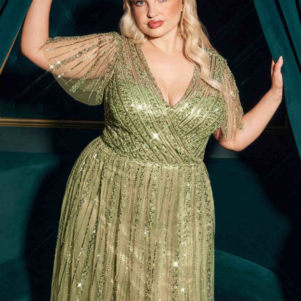 Ladivine CD0241 Dress Sequin Embellished A-Line Gown