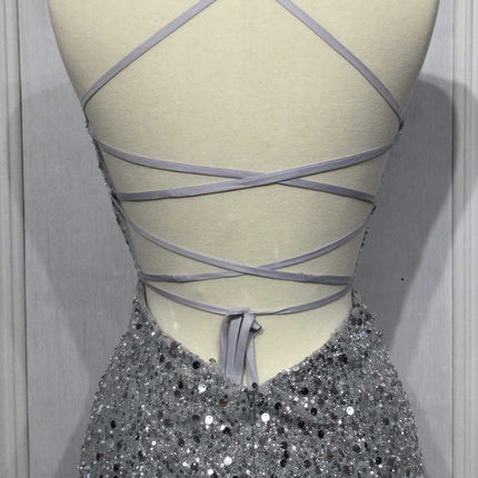 Ladivine CD258 Floor Length Iridescent Fitted Sequin Gown