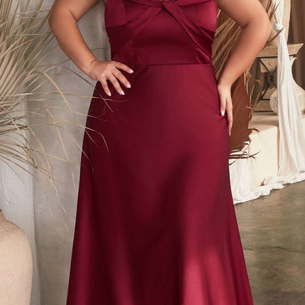 Ladivine CD325 Floor length Off the Shoulder A-Line Satin Dress