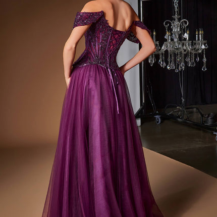 Ladivine CD657 Off the Shoulder A-line Ballgown Tulle Dress