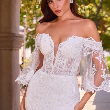 Ladivine CD659W Off Shoulder Mermaid Wedding Gown
