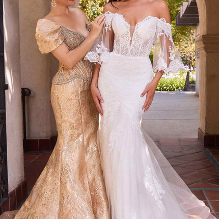 Ladivine CD659W Off Shoulder Mermaid Wedding Gown