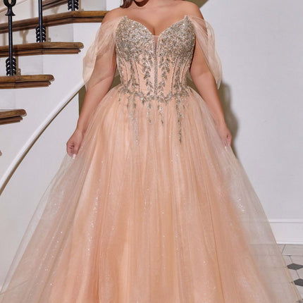 Ladivine CD721C Strapless A-Line Sweetheart Corset Bodice Plus Size Dress