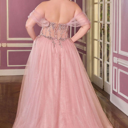 Ladivine CD721C Strapless A-Line Sweetheart Corset Bodice Plus Size Dress