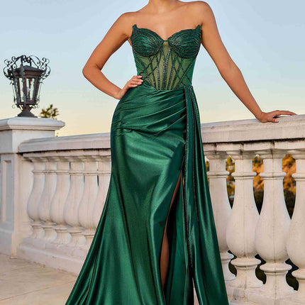 Ladivine CD773 Dress Strapless Crystal Satin Gown
