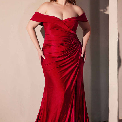 Ladivine CD790C Dress Off the Shoulder Stretch Spandex Curve Gown