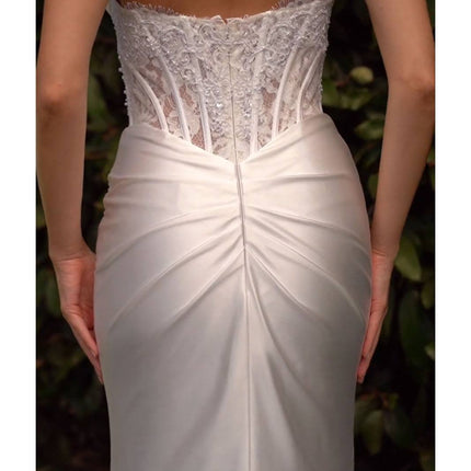 Ladivine CD797W Dress Strapless Sweetheart Satin Wedding Gown