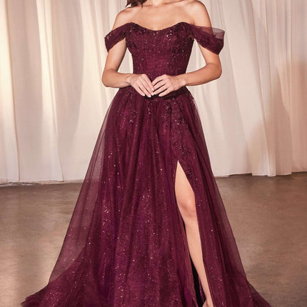 Ladivine CD799 Long Off The Shoulder A-Line Ball Gown