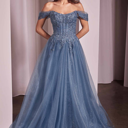 Ladivine CD799 Long Off The Shoulder A-Line Ball Gown