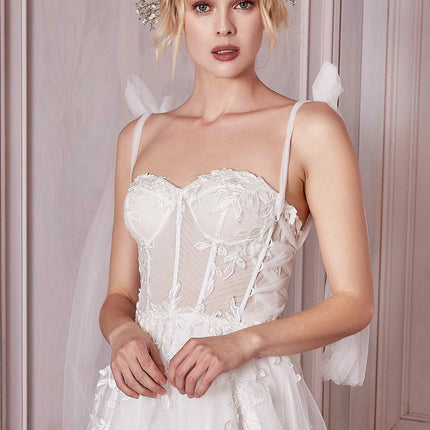 Cinderella Divine CD964W A-Line Boned Bodice Wedding Gown