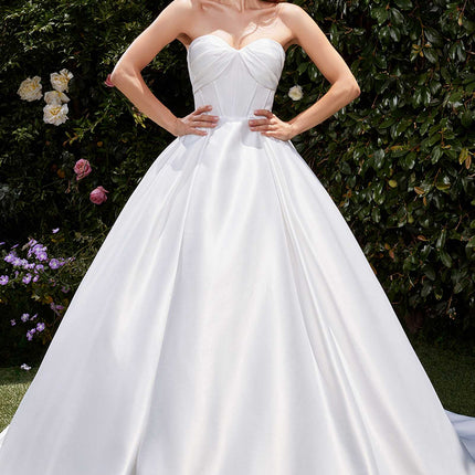 Ladivine CDS512W Dress Strapless Satin Bridal A-Line Ball Gown