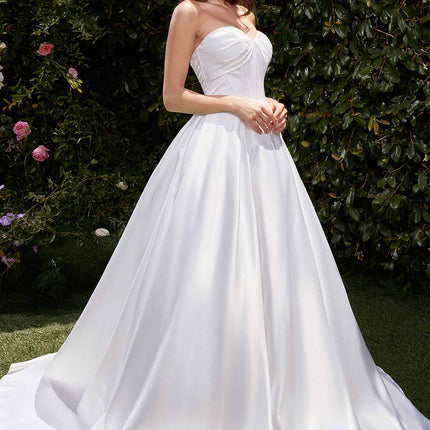 Ladivine CDS512W Dress Strapless Satin Bridal A-Line Ball Gown