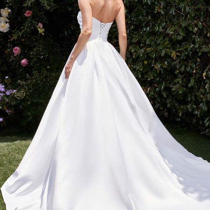 Ladivine CDS512W Dress Strapless Satin Bridal A-Line Ball Gown