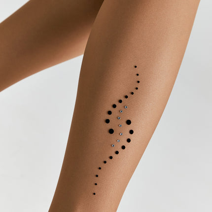Fantasy Tights Conte Sheen - Flock and Rhinestone Applique