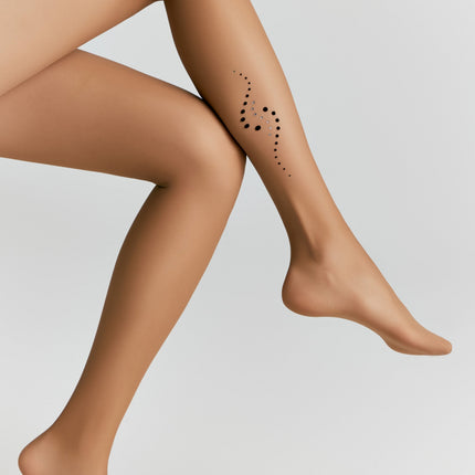 Fantasy Tights Conte Sheen - Flock and Rhinestone Applique