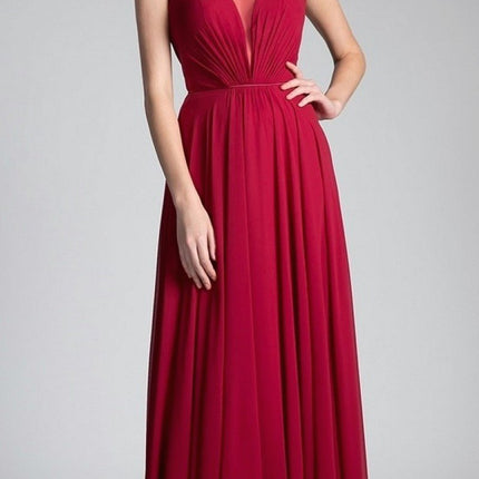 Cinderella Divine CJ251 Long A-Line Chiffon Dress Illusion Neckline