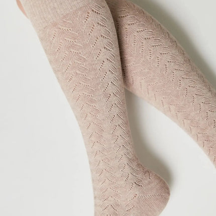 Cotton Knee Highs Conte Classic 010 - Cotton Blend and Knitted Pattern