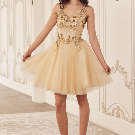 Ladivine CY019 Dress Sequin Beaded A-Line Short Dress