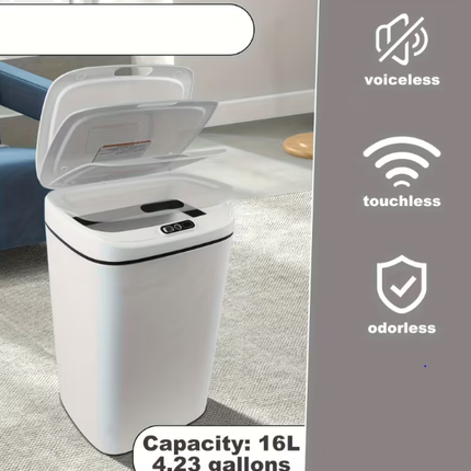 Smart Hands-Free Trash Can – 12L & 17L, Motion Sensor