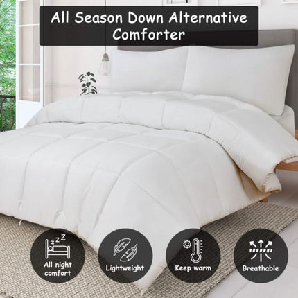 Royale All Season Down Alternative Bedding Lightweight Quilted Comforter with Corner Tabs