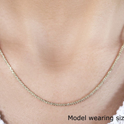 14k Yellow Gold Sparkle Chain 1.5mm