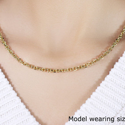 4.0mm 14k Yellow Gold Diamond Cut Cable Link Chain