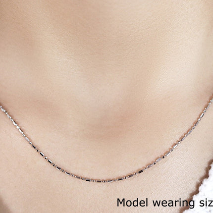 14k White Gold Diamond-Cut Alternating Bead Chain 1.2mm