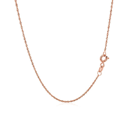14k Rose Gold Singapore Chain 1.0mm