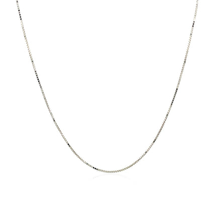 14k White Gold Classic Box Chain 0.6mm