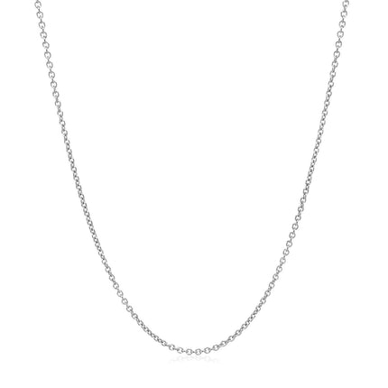 14k White Gold Round Cable Link Chain 1.2mm
