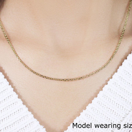 14k Yellow Gold Diamond Cut Cable Link Chain 1.8mm