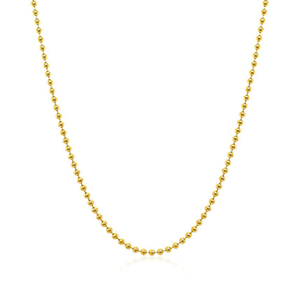 18k Yellow Gold Bead Chain 1.5mm (1.50 mm)