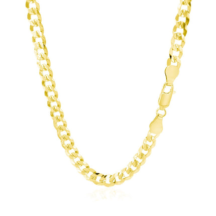 5.7mm 14k Yellow Gold Solid Curb Chain