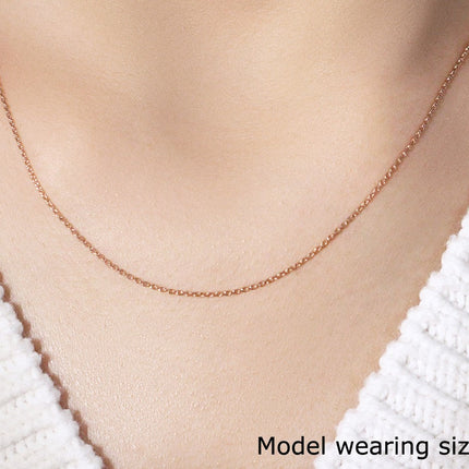 14k Rose Gold Oval Cable Link Chain 0.97mm