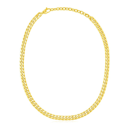14k Yellow Gold Cuban Chain Choker Necklace