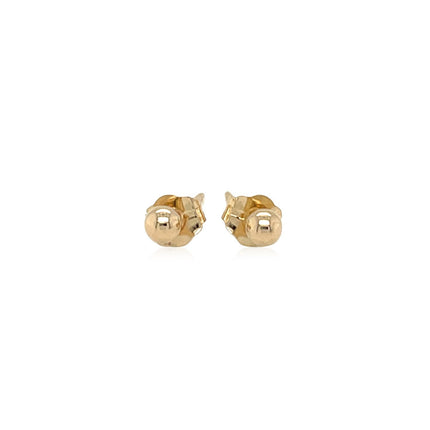 14k Yellow Gold Polished Round Stud Earrings