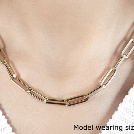 14K Yellow Gold Wide Paperclip Chain (6.1mm)
