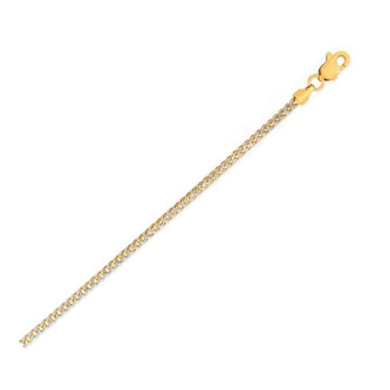 14k Yellow Gold Round Pave Franco Chain (2.30 mm)