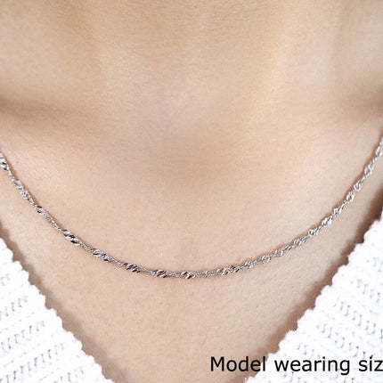 14k White Gold Singapore Chain 1.7mm