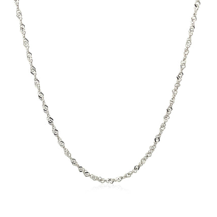 14k White Gold Singapore Chain 1.5mm