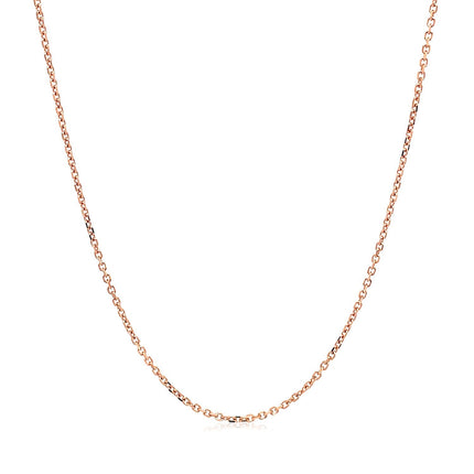 14k Rose Gold Diamond Cut Cable Link Chain 1.1mm