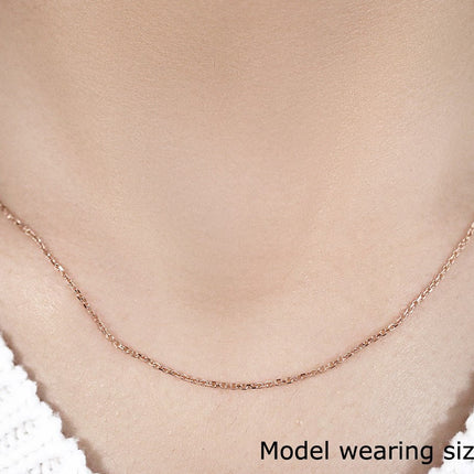 14k Rose Gold Diamond Cut Cable Link Chain 1.1mm