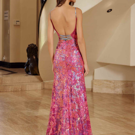 Nox Anabel D1574 Radiant Full Sequin Long Prom Dress with Semi Train