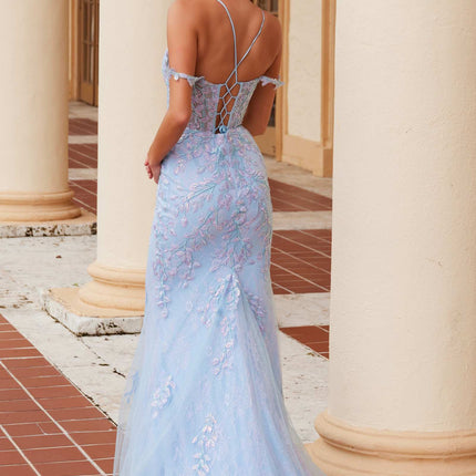 Nox Anabel D1578 Sequin Embroidery Plunged Neckline Mermaid Dress