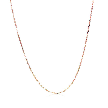 Diamond Cut Cable Link Chain in 14k Rose Gold (0.8 mm)