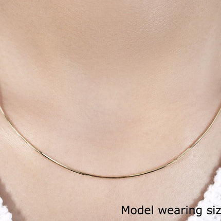 14k Yellow Gold Octagonal Shiny Snake Chain 0.8mm