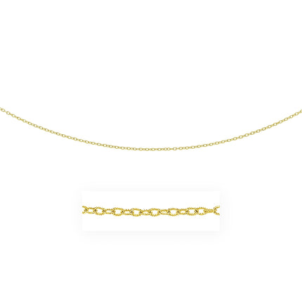 2.5mm 14k Yellow Gold Pendant Chain with Textured Links