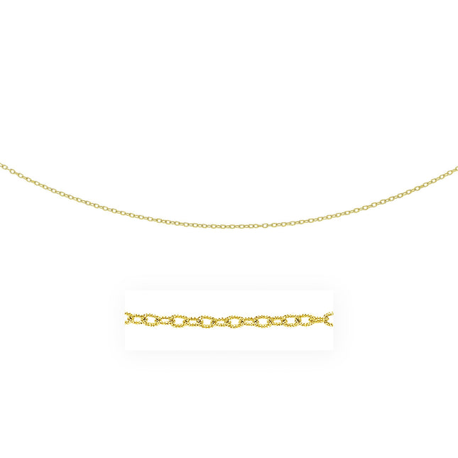 2.5mm 14k Yellow Gold Pendant Chain with Textured Links