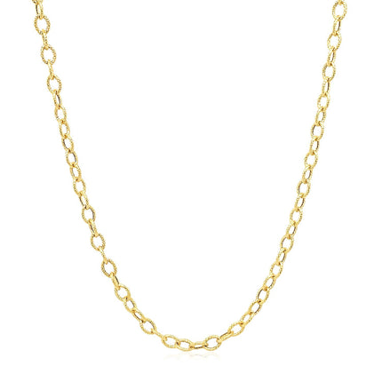 2.5mm 14k Yellow Gold Pendant Chain with Textured Links